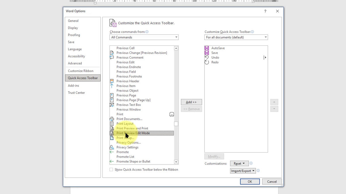 Quick Access Toolbar
